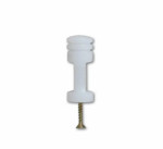 ISOLADOR BRANCO CHATO COM PARAFUSO JEA