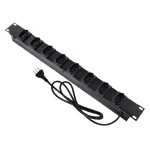 MAX ELETRON REGUA SIMPLES - 08 TOMADAS 10A  - PRETO