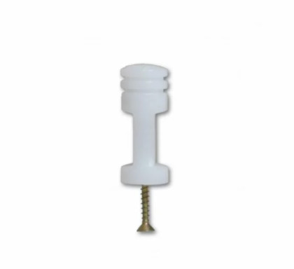 ISOLADOR BRANCO CHATO COM PARAFUSO JEA