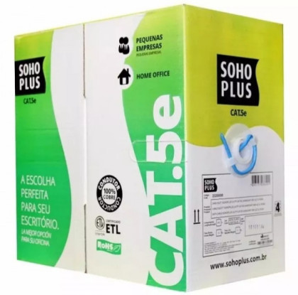 SOHOPLUS CABO UTP CAT5E 24 AWG CMX AZUL 305MTS
