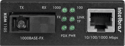 CONVERSOR DE MIDIA GIGA WDM MONOMODO 20 KM - KGSD 1120 B - INTELBRAS