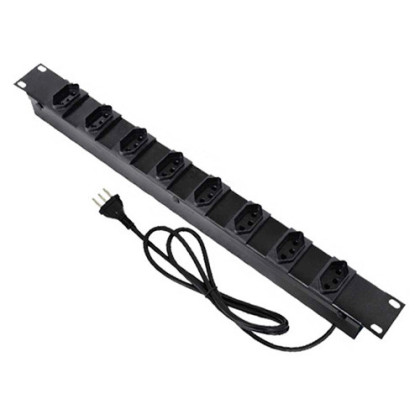 MAX ELETRON REGUA SIMPLES - 08 TOMADAS 10A  - PRETO