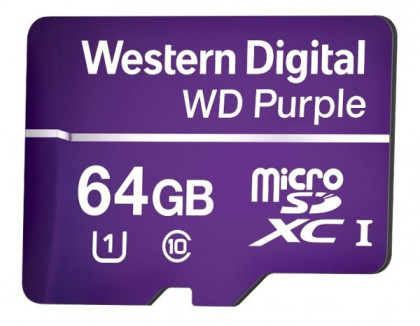(L) CARTAO MICRO SD 64GB 32TBW WD PURPLE