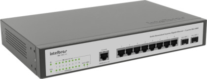 (L) SWITCH GERENCIAVEL 8 PORTAS GIGA + 2 PORTAS MINI-GBIC - SG 1002 MR L2+  INTELBRAS