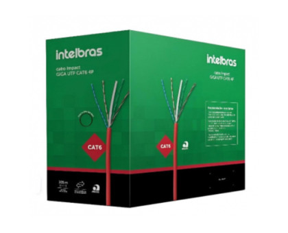(L) CABO IMPACT GIGA UTP CAT6 4P VERMELHO-IG6CVM