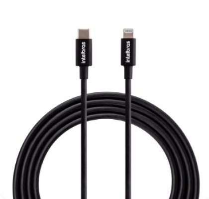 (P) CABO USB-C - LIGHTNING 1,2m PVC PRETO EUCL 12PP