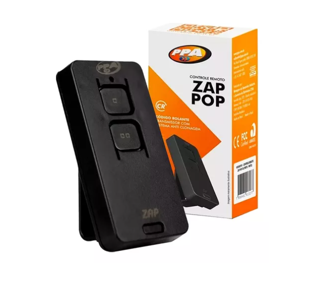 PPA CONTROLE REMOTO ZAP POP 2B PRETO 433.92MHZ