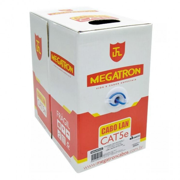 MEGATRON CABO LAN 4P CAT5E CMX 305M BRANCO