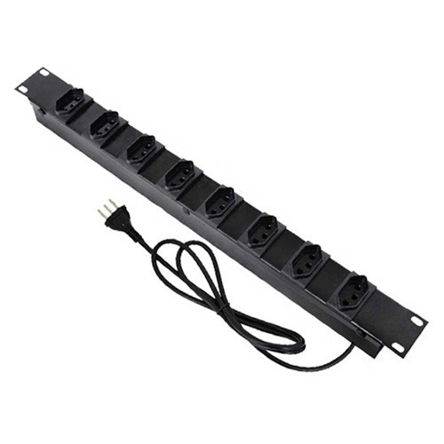 MAX ELETRON REGUA SIMPLES - 08 TOMADAS 10A  - PRETO