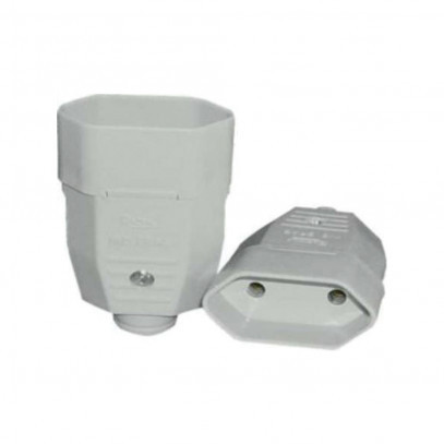 PLUG FEMEA RADIAL 2P 10A ABNT CINZA 101