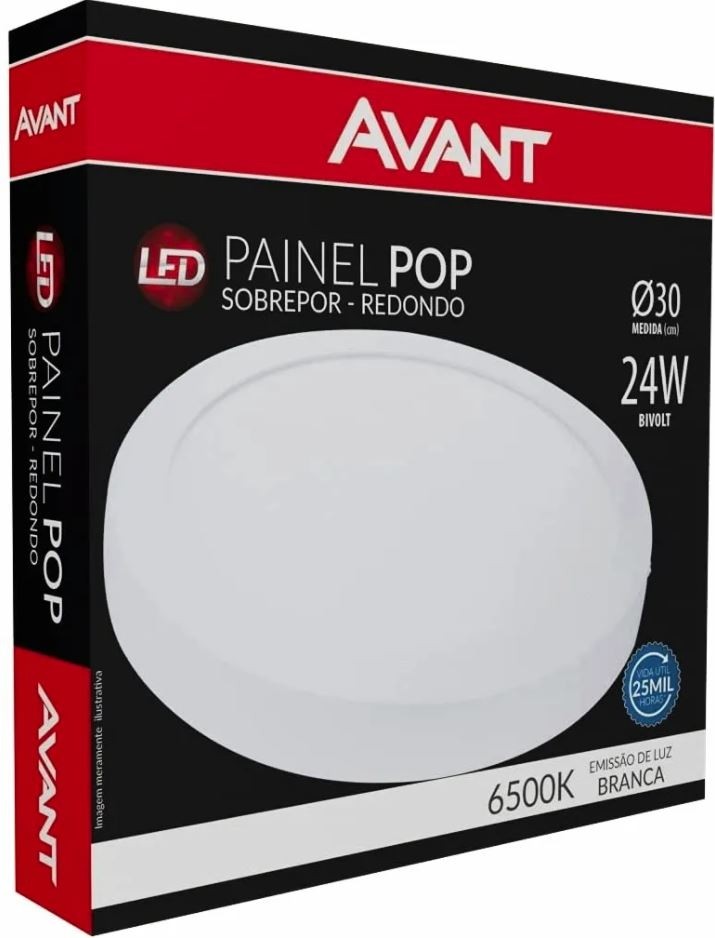AVANT LED-PAINEL-POP-SOBR-RED-30-BR6500K-24W-BIVOLT-NH1680