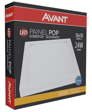 AVANT LED-PAINEL-POP-SOBR-QUA-30-AM3000K-24W-BIV-NH1680