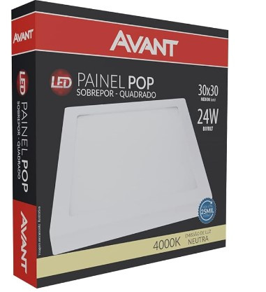 AVANT LED-PAINEL-POP-SOBR-QUA-30-NE4000K-24W-BIV-NH1680